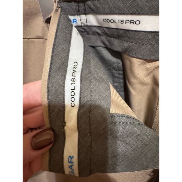Haggar Men's Khaki Classic Fit Cool 18 Pro Dress Pants Flat Front 34W x 34L - Picture 11 of 12